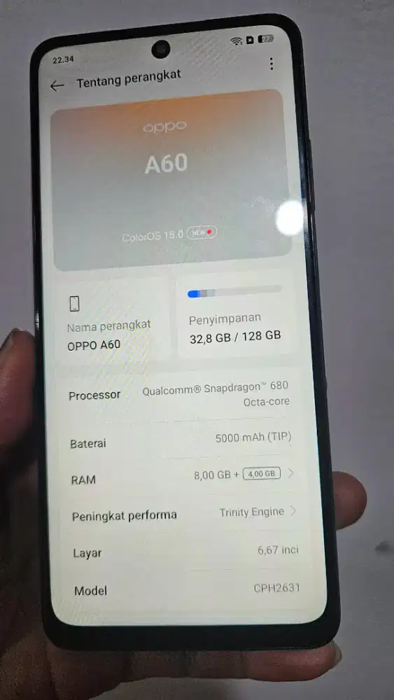 Oppo A60  Ram 8+4/128 Murah jual BU