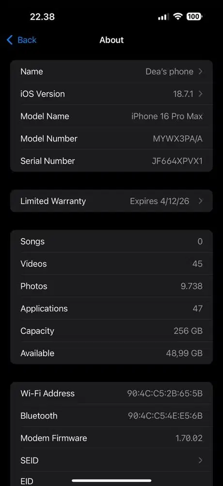 Iphone 16 pro max 256 gb