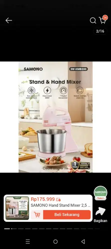 Mixer samono warna pink
