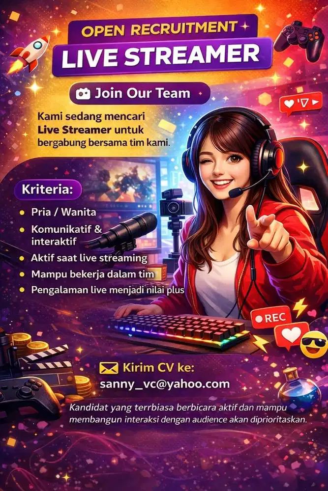 Open Recruitment: Live Streamer