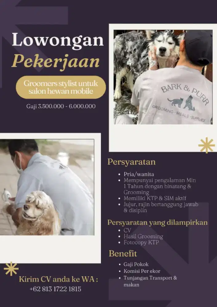 Lowongan groomers styling
