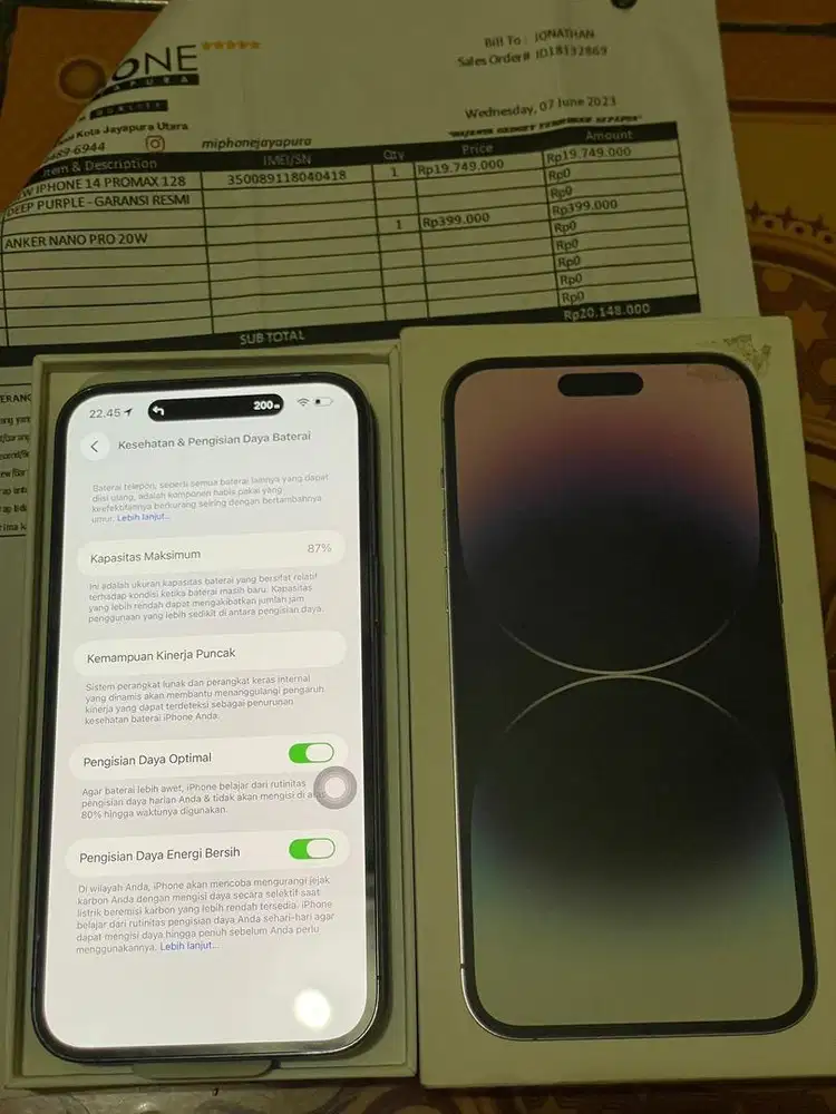 Iphone 14 promax 128 ibox fullset