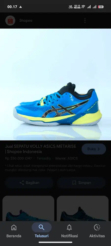 Jual Sepatu Volley Asics Gel Sky Elite FF