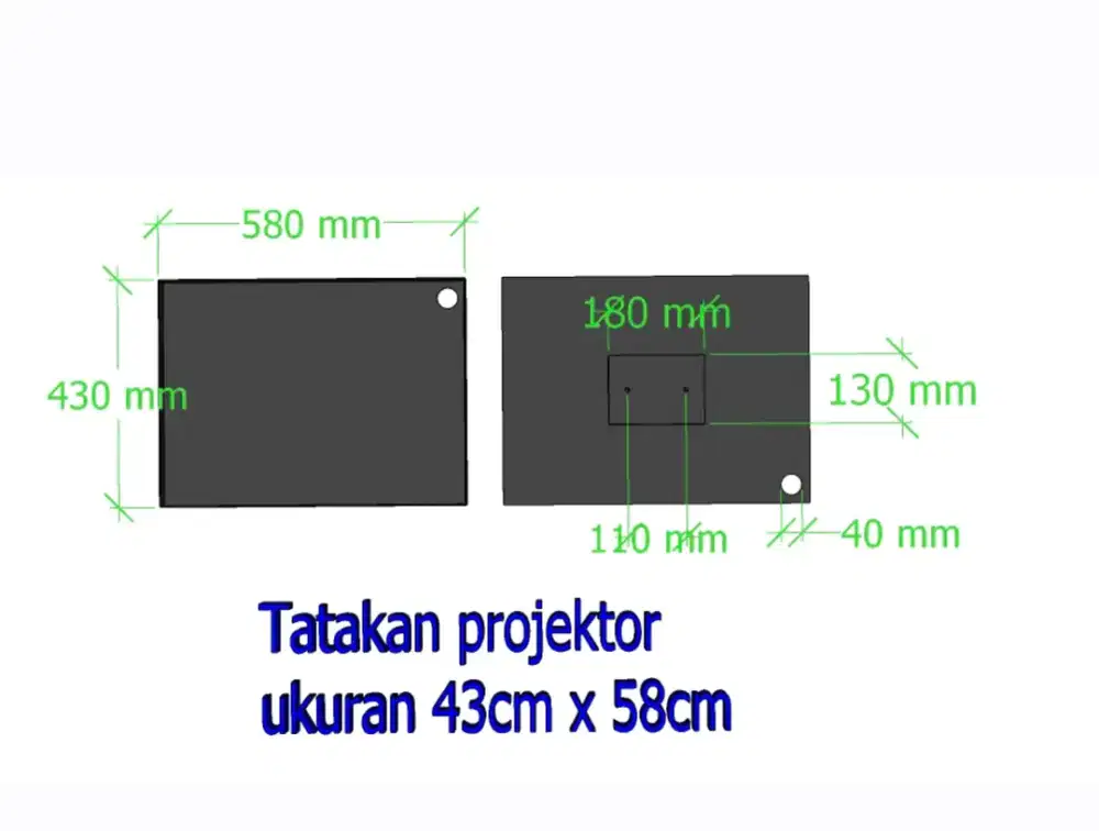 Habiskan stok nanpam nampan projektor proyektor 58 x 43 panjang lebar