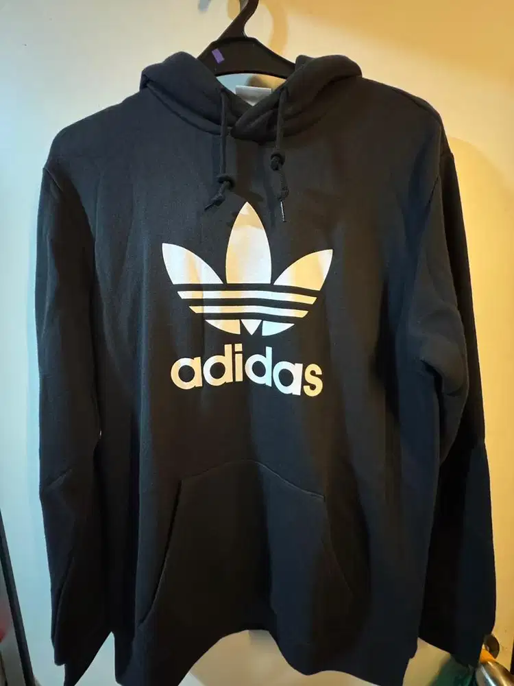 Adidas Adicolor Trefoil Hoodie Black White BNWT