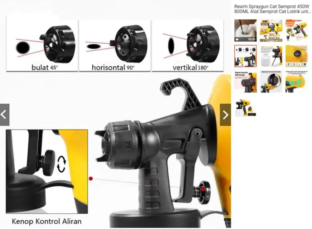 Tool superman 450W 800ML Pistol semprot listrik Electric Spray Gun