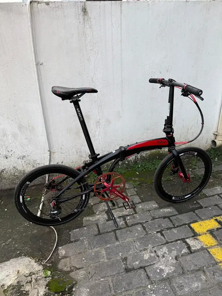 Sepeda Lipat Fnhon Tornado Black Red 22 Inch