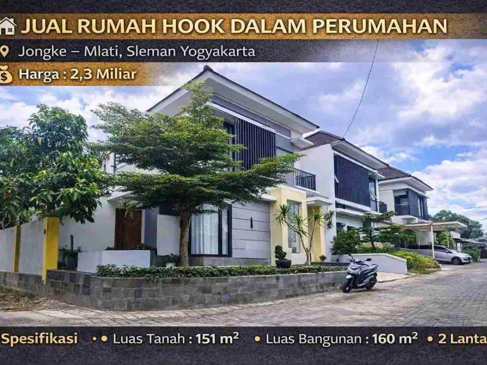Rumah Hook 2 Lantai Dalam Perumahan Jongke Sleman – Dekat UGM & Hyatt