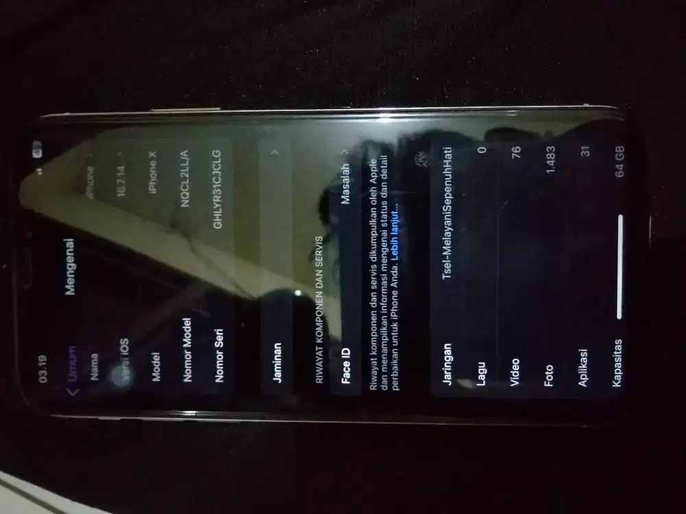 Handphone ip x bekas