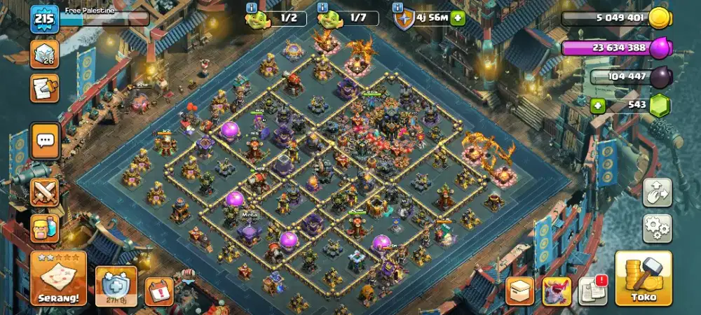 Akun COC th 17 hero max 3 skill epic max 1