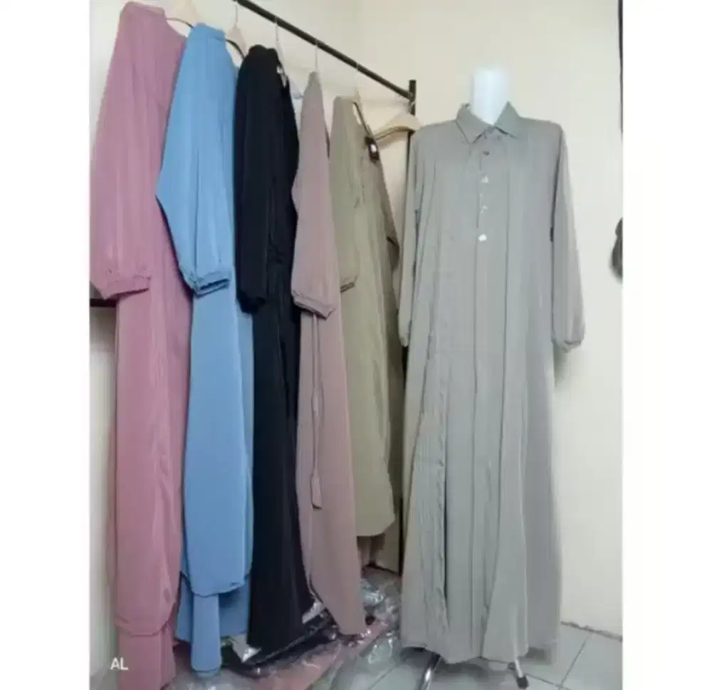 Gamis 2 layer bahan miyabi all size