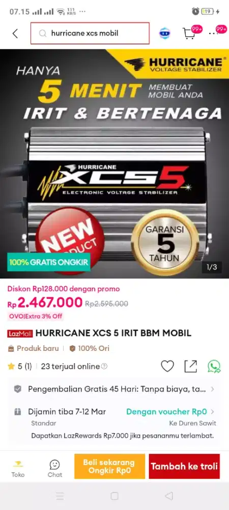 Stabilizer hurricane xcs5