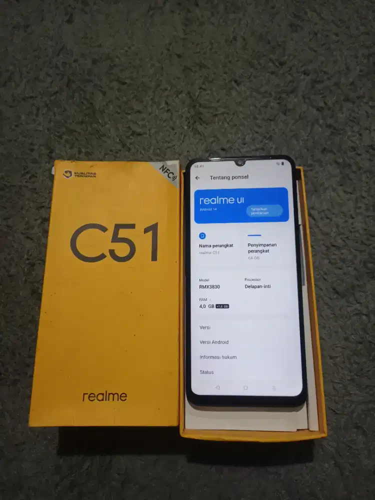 Realme C51 NFC , Ram 4+1/64gb ,