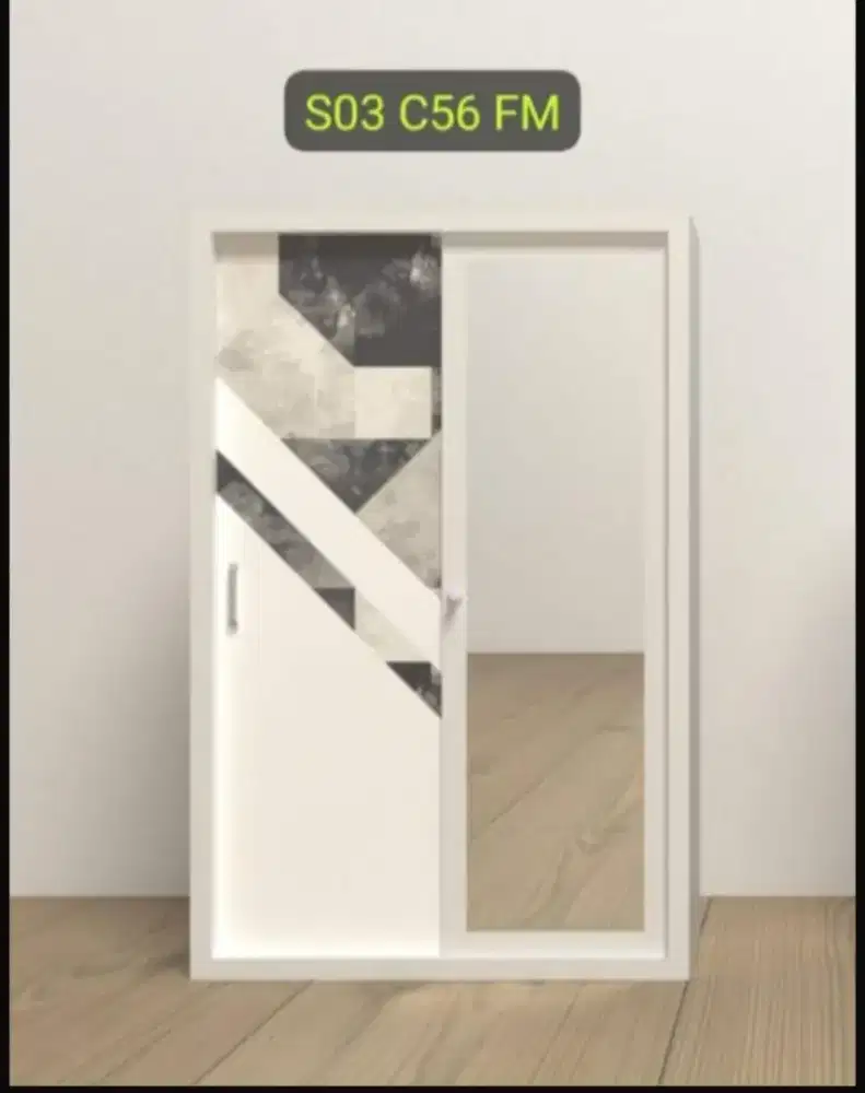 Lemari baju pintu geser bahan plat besi UK.T.180cm xP.90cm x L.50cm