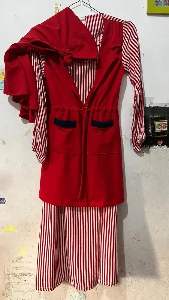 Gamis anak katun salur PRELOVED