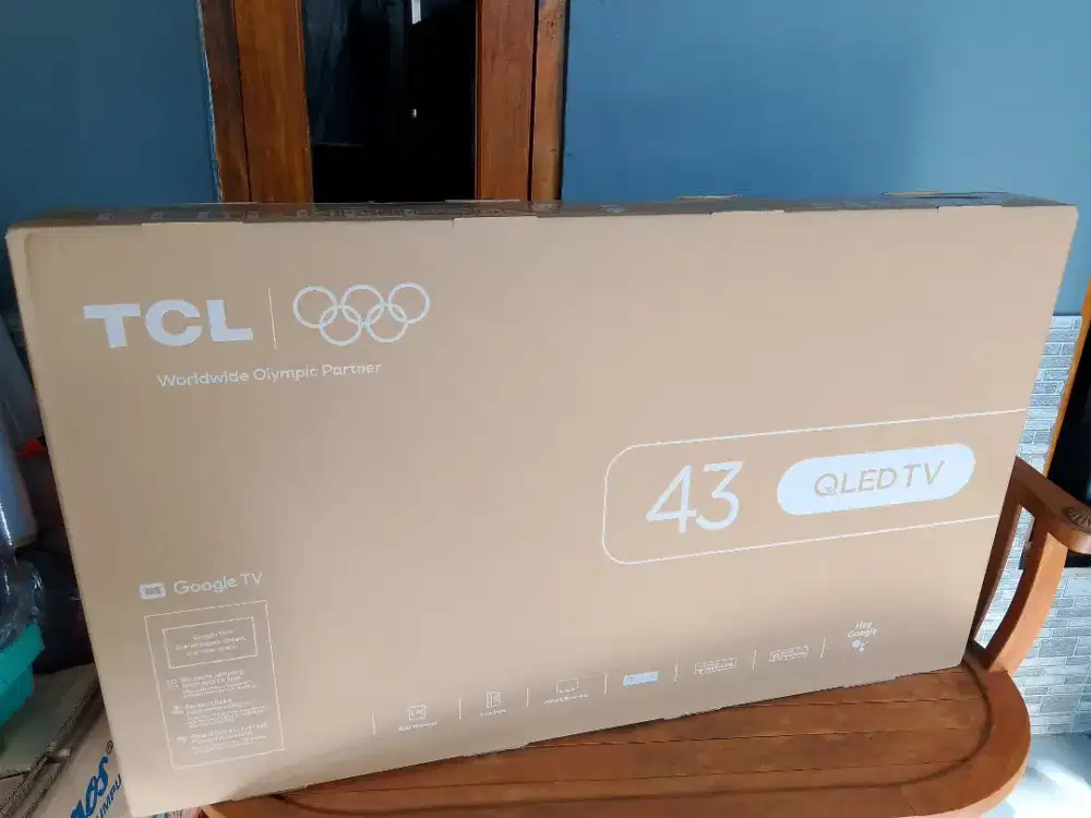 TCL 43 inch 43T6C QLED google tv layar 4K UHD