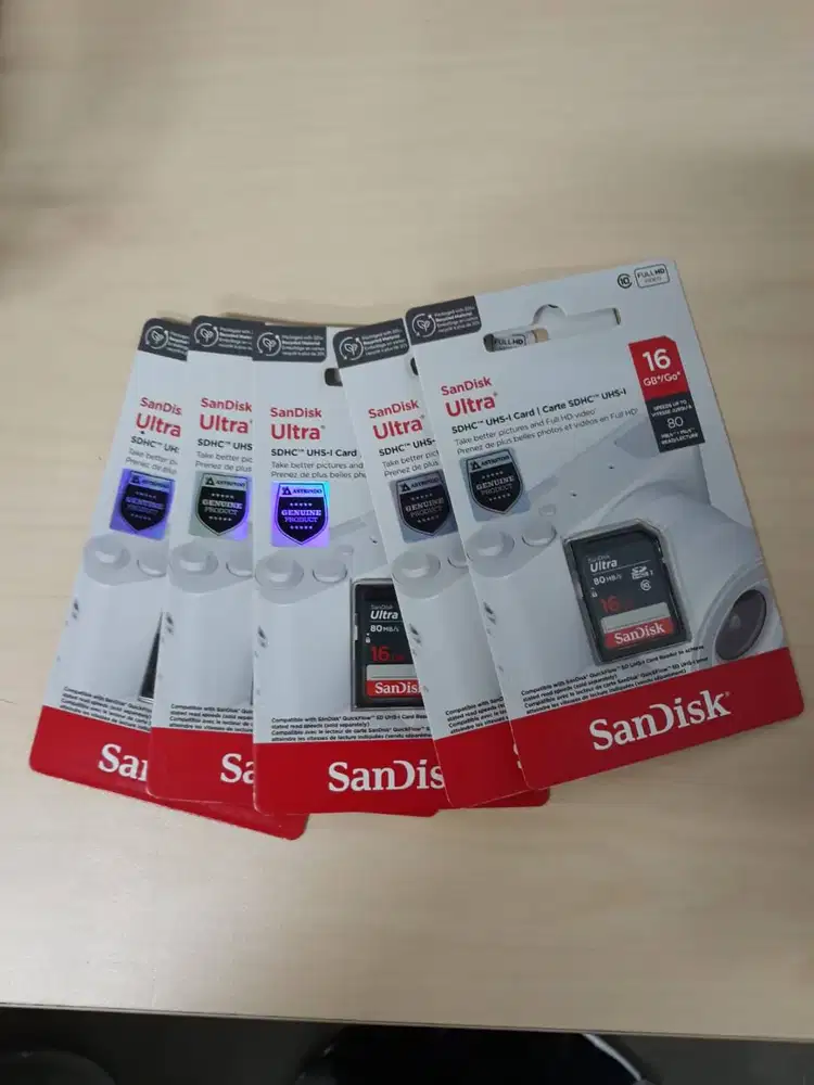 Paket Hemat 5 Pcs SanDisk Ultra SDHC 16GB 80MB/s - Original Astrindo