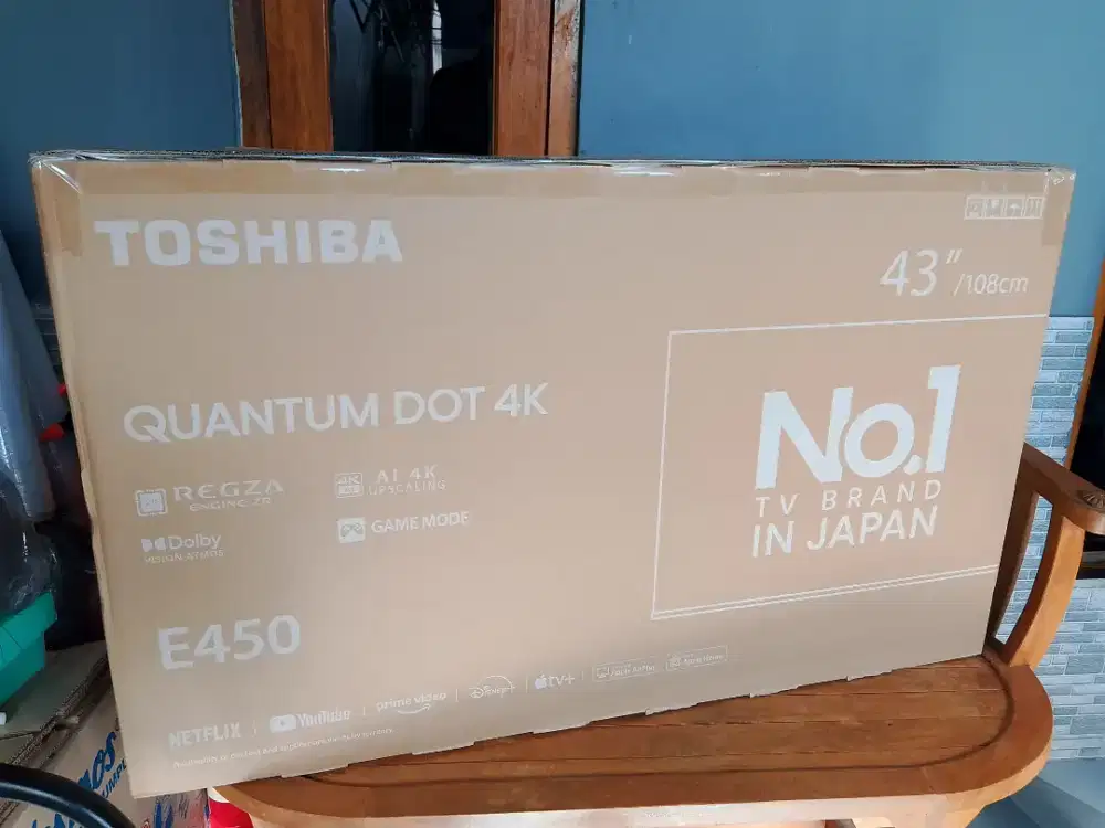Toshiba QLED smart tv 43 inch 43E45 layar 4K UHD
