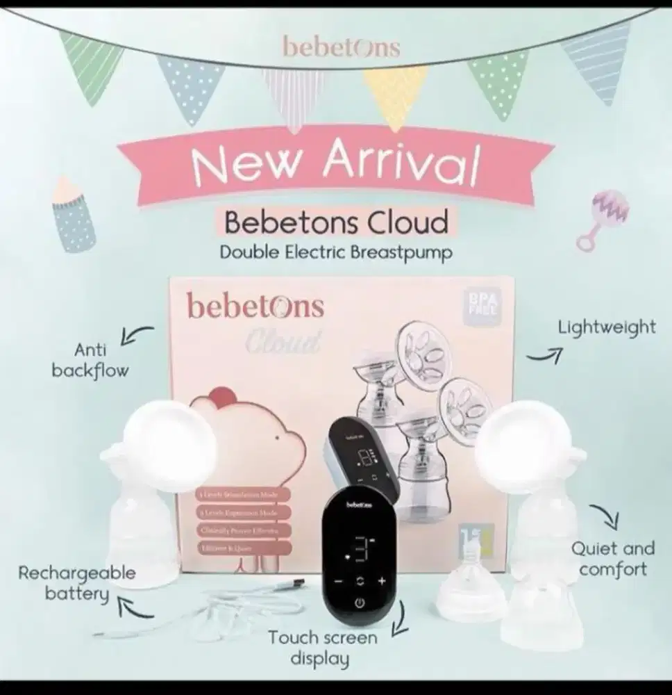 BEBETONS CLOUD Rechargeable Double Electric Breast Pump