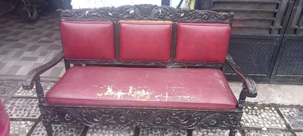 Bangku Sofa kayu ukir