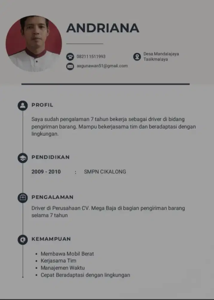 cari kerja jadi driver