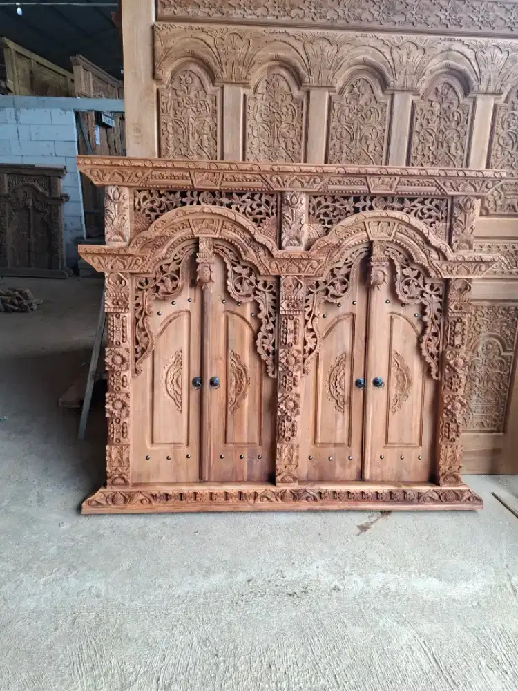 jendela doble 180x150 cm kayu