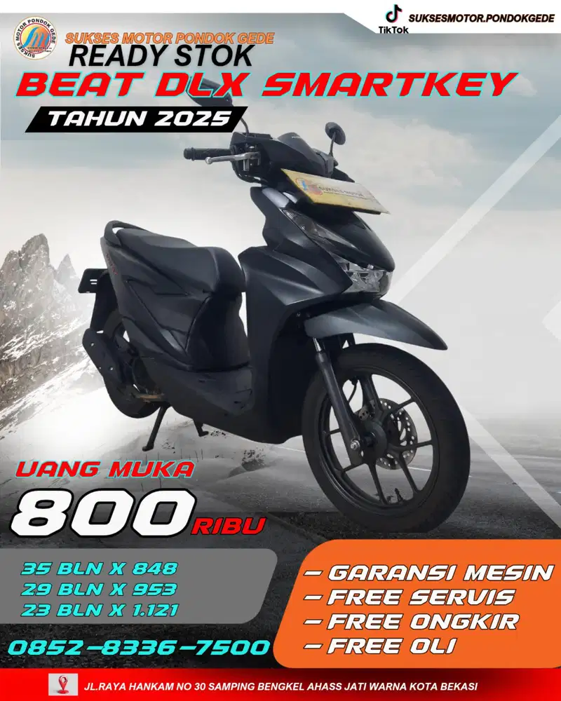 (DP 800 RIBU) HONDA BEAT DELUXE SMARTKEY TAHUN 2025 ANGSURAN RINGAN