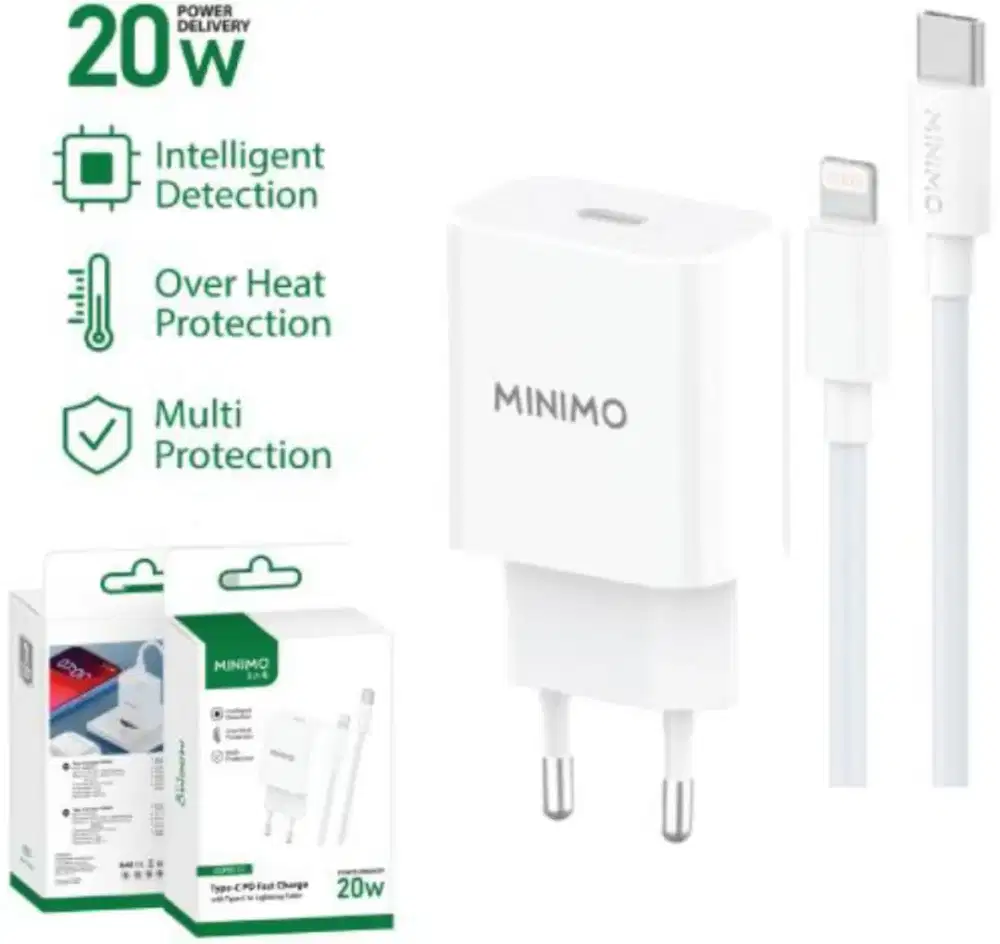 Travel Charger Type-C to Lightning 20W Minimo