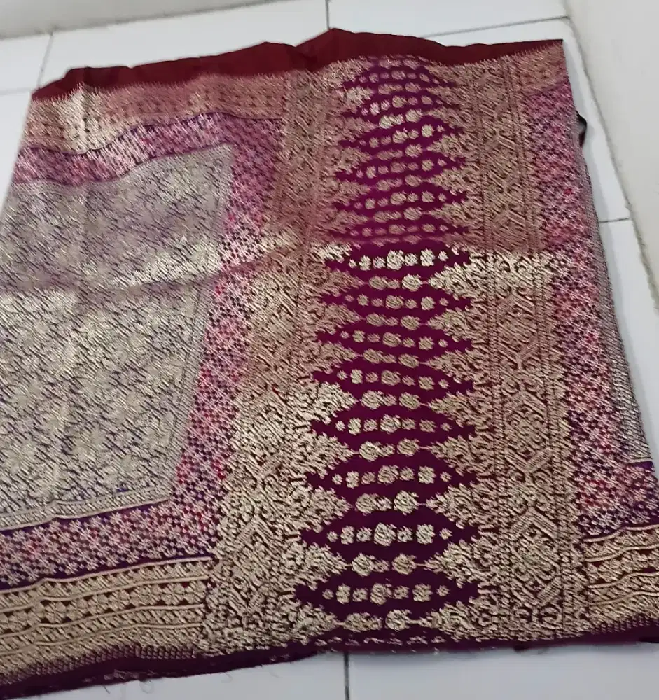 dijual 1 steel  songket palembang asli  siap pakai
