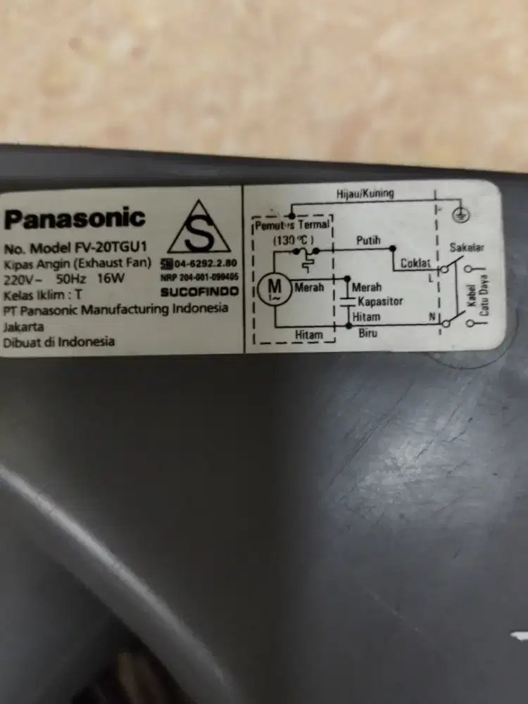 Kipas angin exhaust fan Panasonic