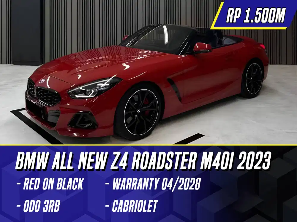 BMW All New Z4 Roadster M40i 2023 Red on Black Merah Z 4 Cabriolet