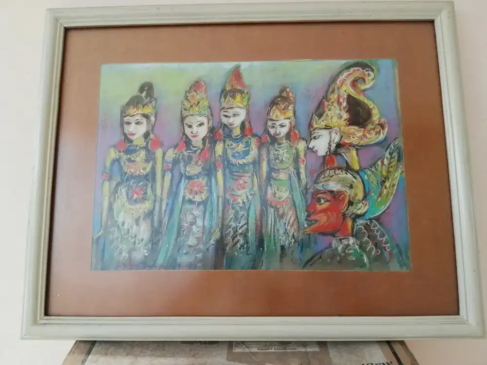 Lukisan sketsa 'wayang' M Thalib Prasojo