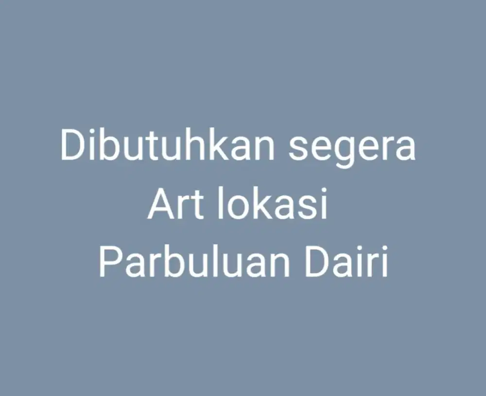 Art/ pembantu rumah tangga