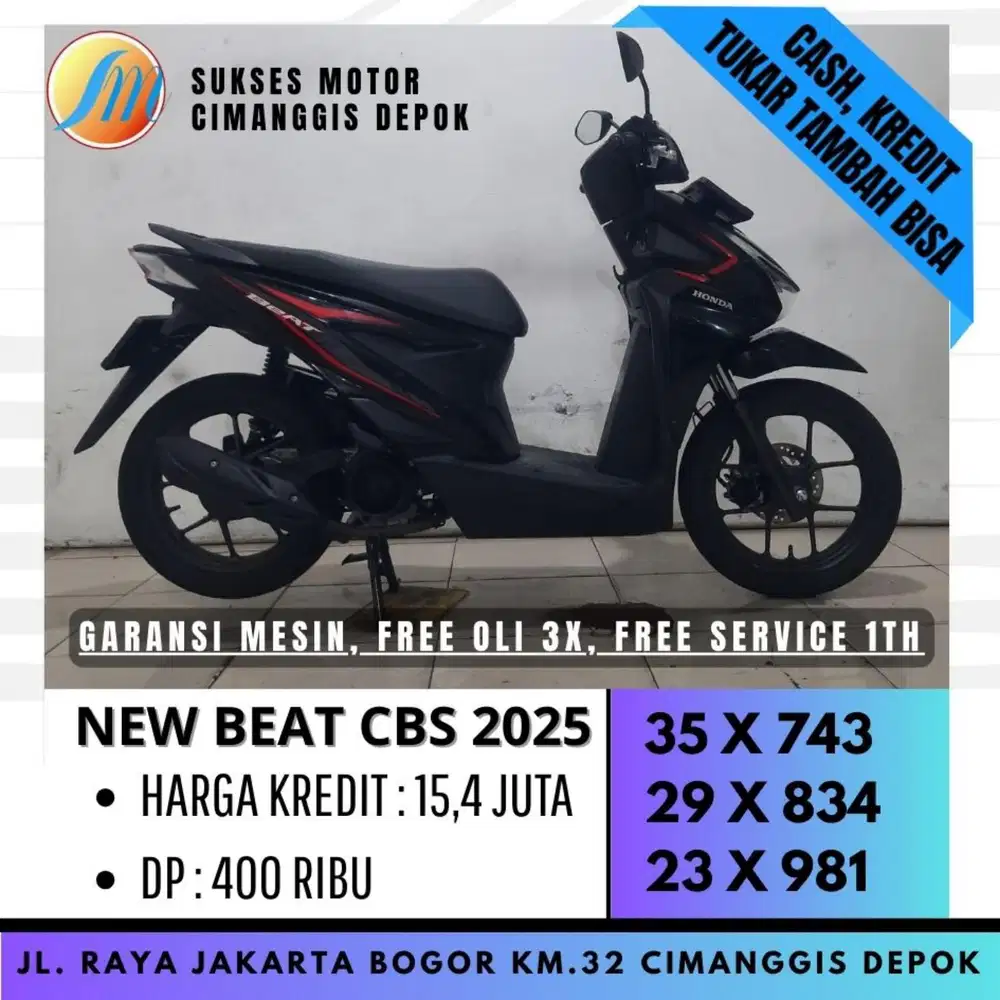 BEAT SPORTY CBS 2025 DP 400 PROMO SUKSES MTR FREE SERVICE 1TH