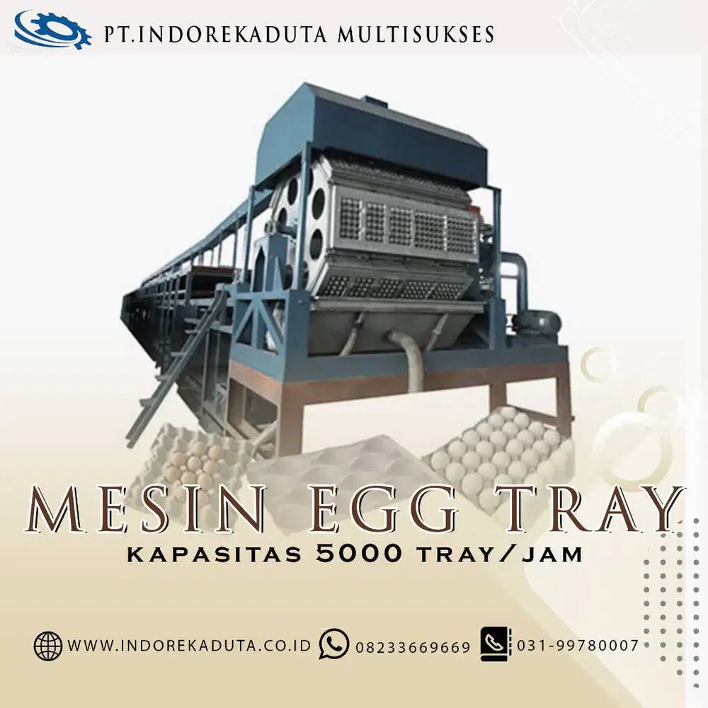 MESIN EGG TRAY KAPASITAS 5000 OTOMATIS (single layer)