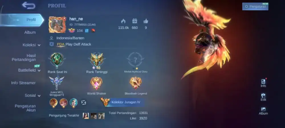 Akun ML (Kolektor Juragan IV)