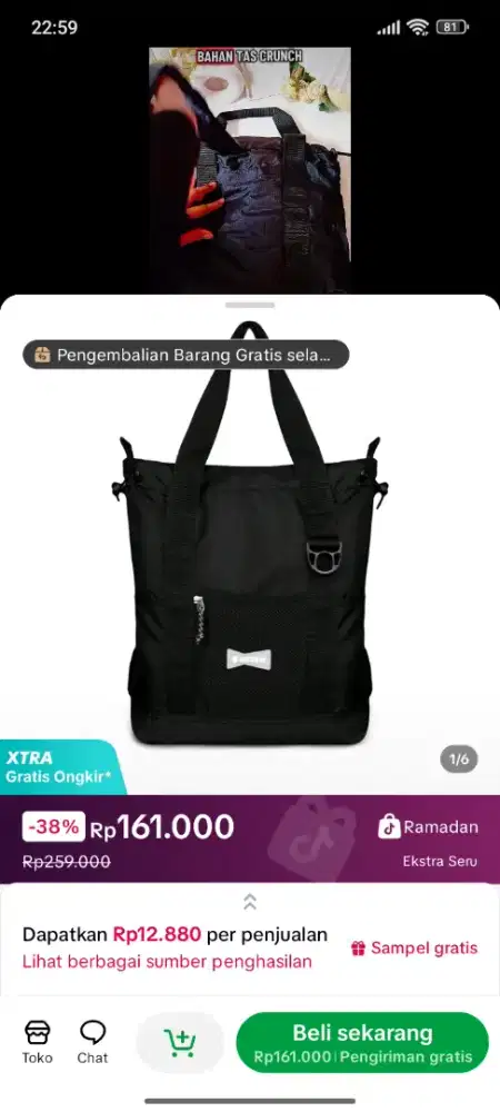 Tas laki laki bisa digendong atau jinjing