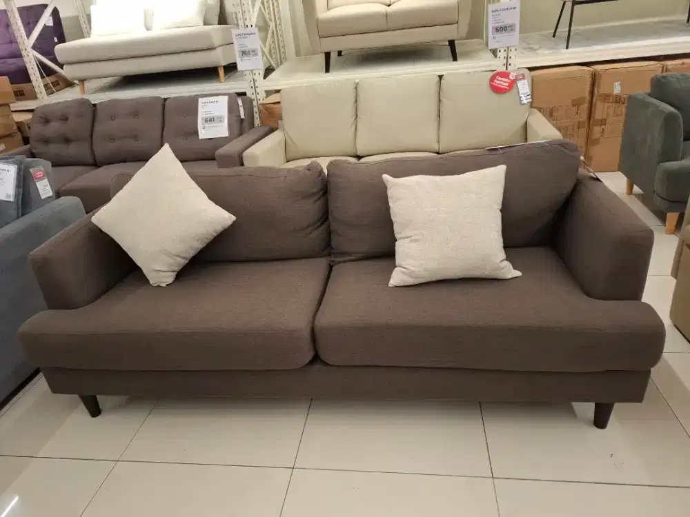 Sofa 3 Seat Coklat Leona