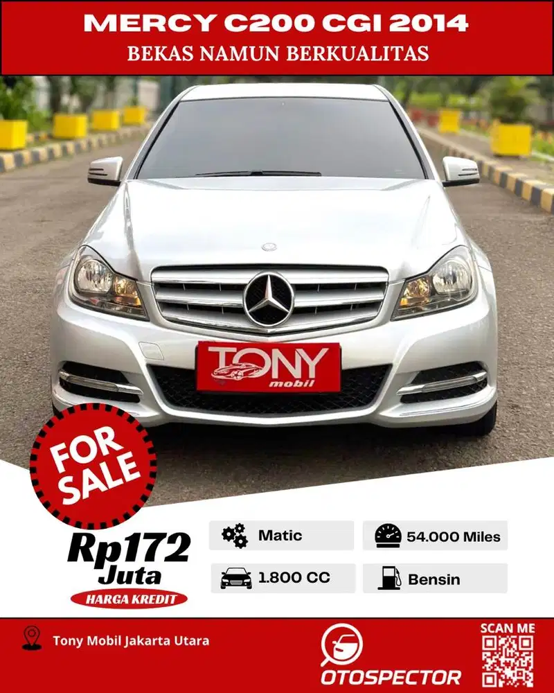 #Tony Mobil# Mercedes Benz C200 CGI W204 2014 Silver