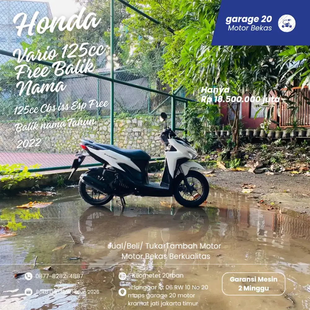 Honda Vario 125cc cbs iss esp fi tahun 2022 free balik Nama