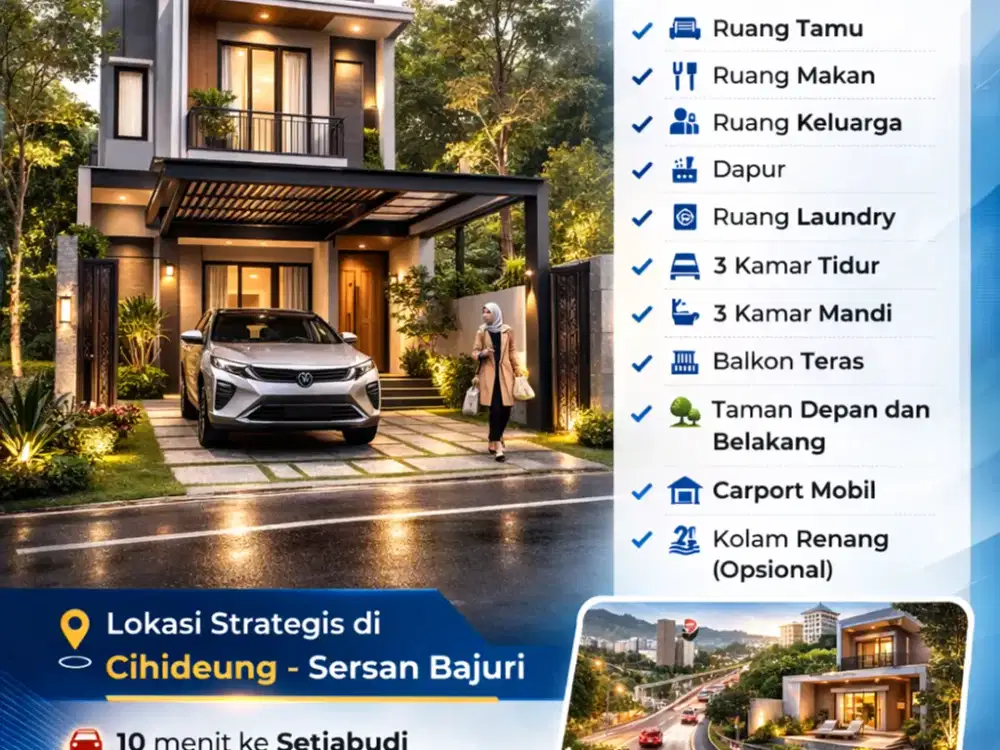 Rumah Main Road Sersan Bajuri – 12 Menit ke UPI Setiabudi, Siap Huni & Investasi!