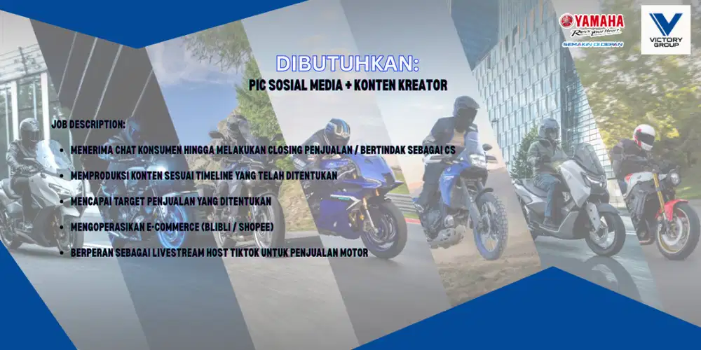 LOKER PIC SOSIAL MEDIA DEALER YAMAHA INDONESIA