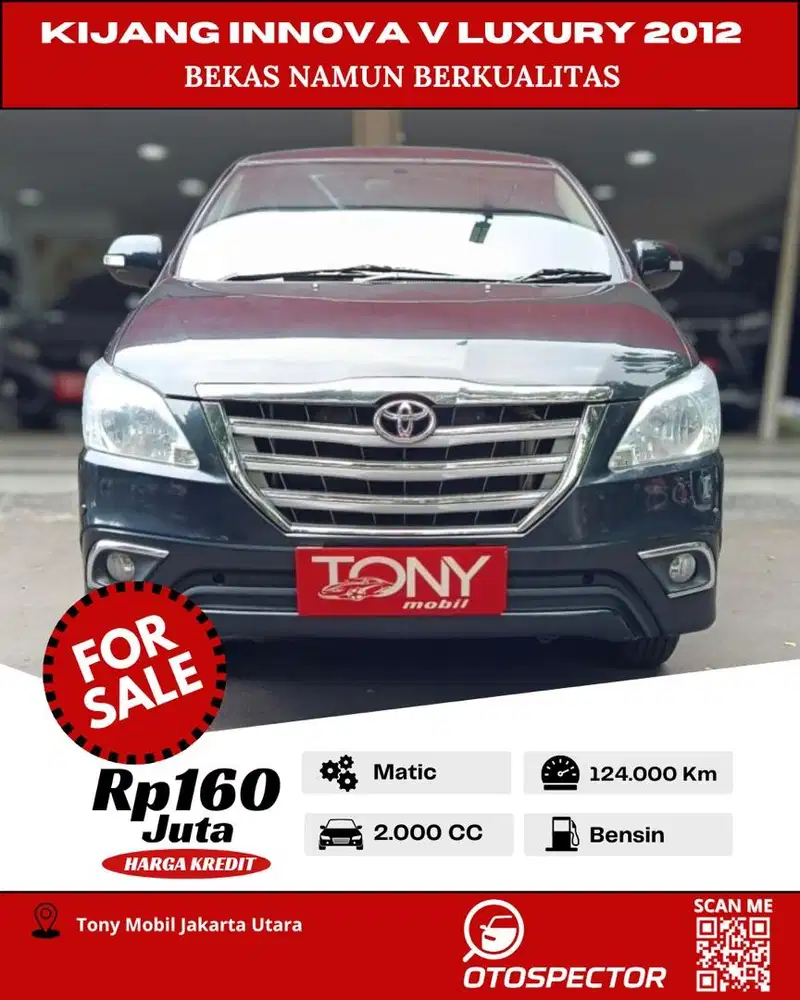 #Tony Mobil# Kijang Innova V Luxury Hitam 2012