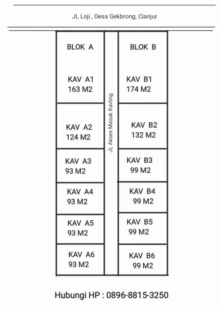 Jual Tanah Kavling Strategis di Gekbrong Cianjur