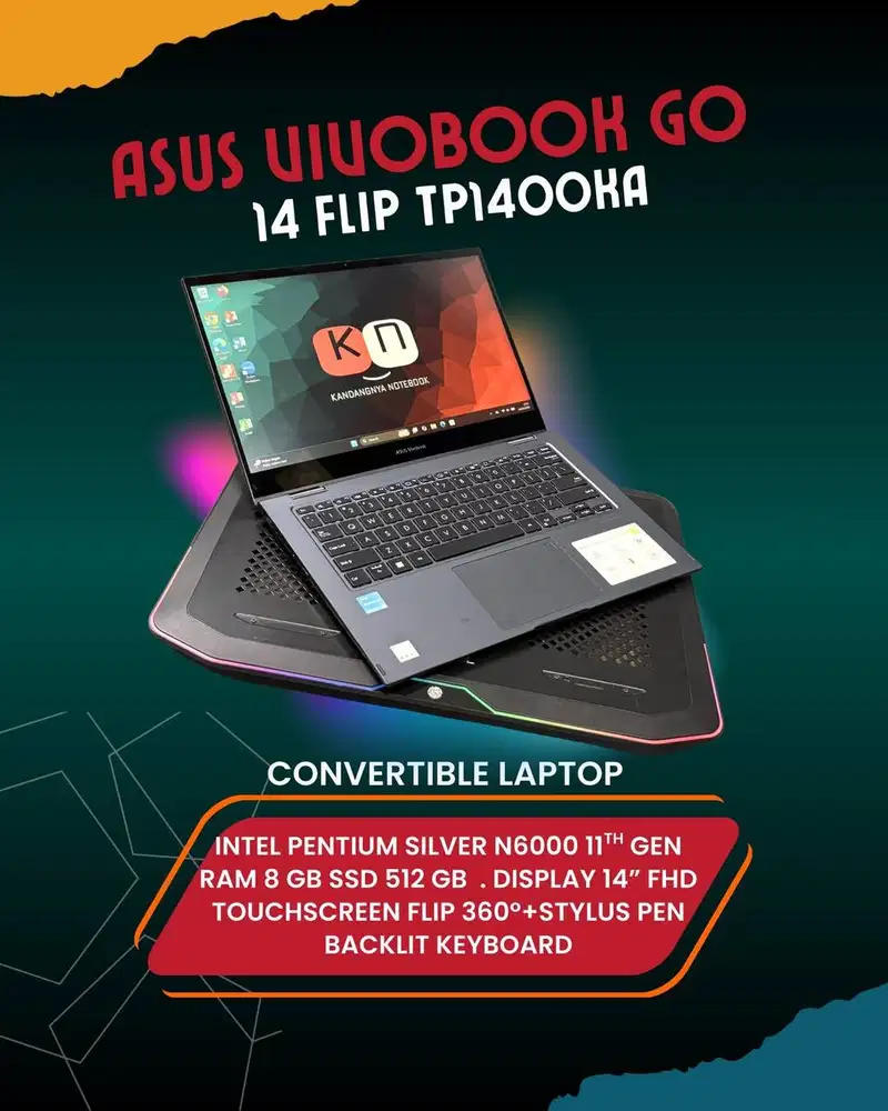Asus Vivobook Go 14 Flip TP1400KA Intel Pentium Silver N6000 8GB 512GB