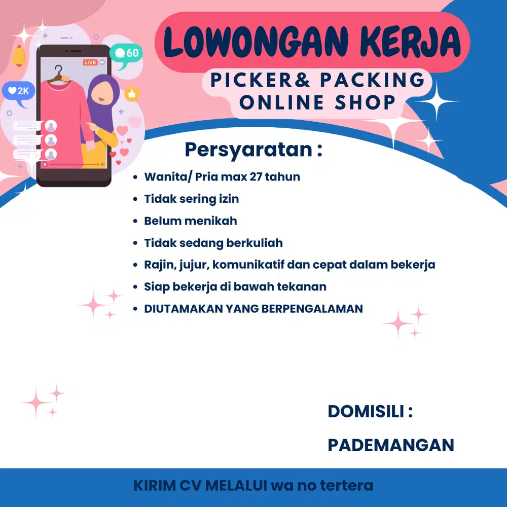 lowongan pickers dan packing onlie shop