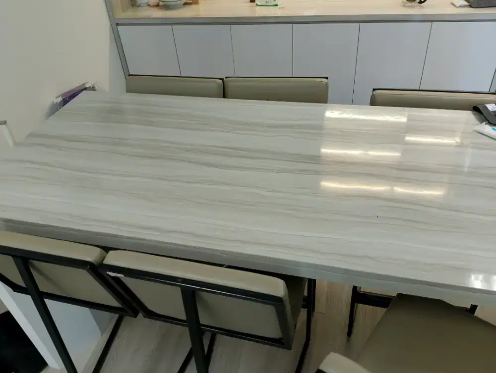 Set meja kitchen + bar stool 6pcs