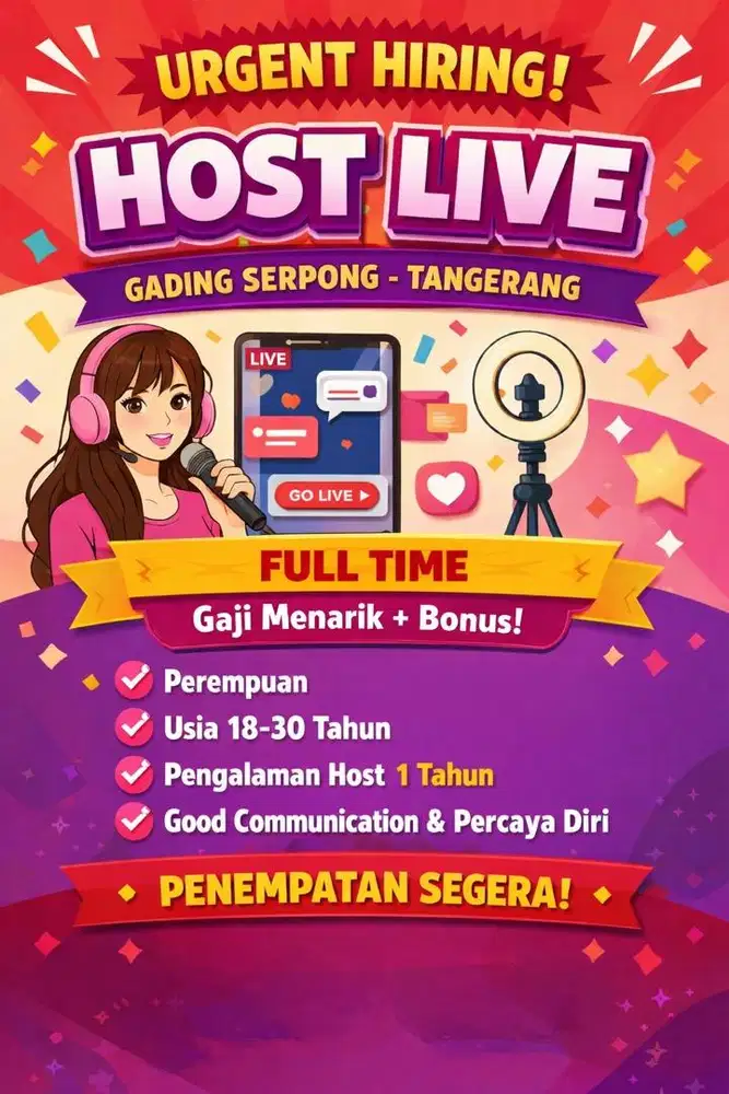 LOKER HOST LIVE URGENT