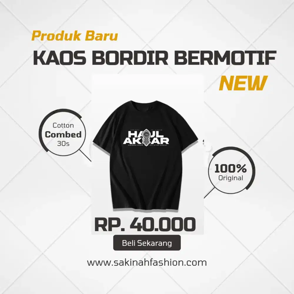 Kaos Lengan Pendek Bermotif Hitam Putih
