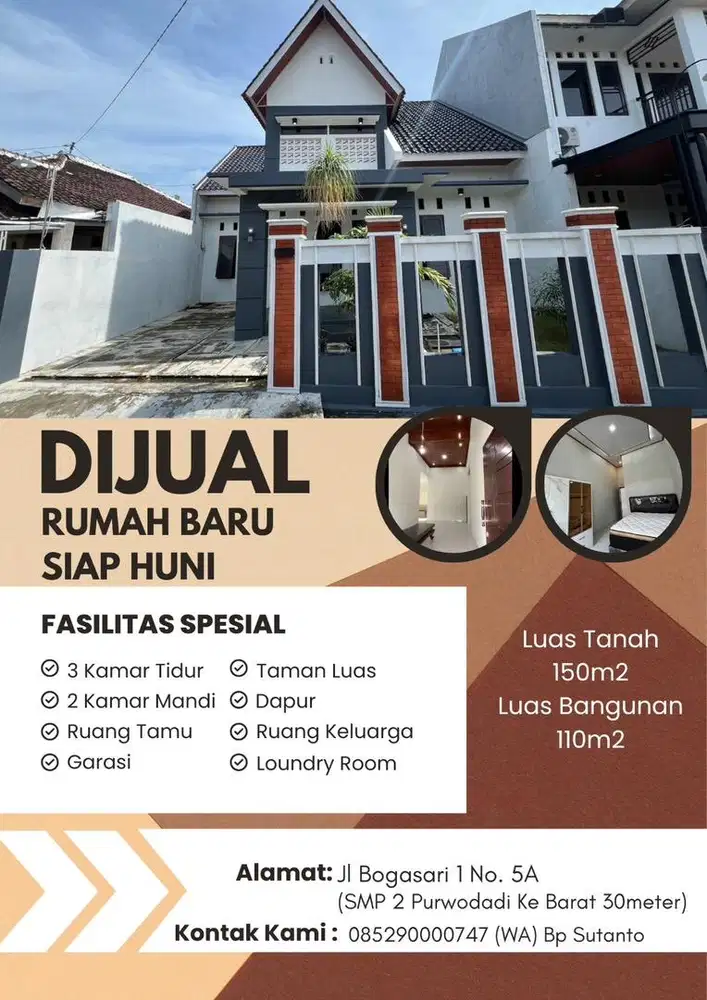 DIJUAL RUMAH BARU SIAP HUNI PUSAT KOTA PURWODADI
